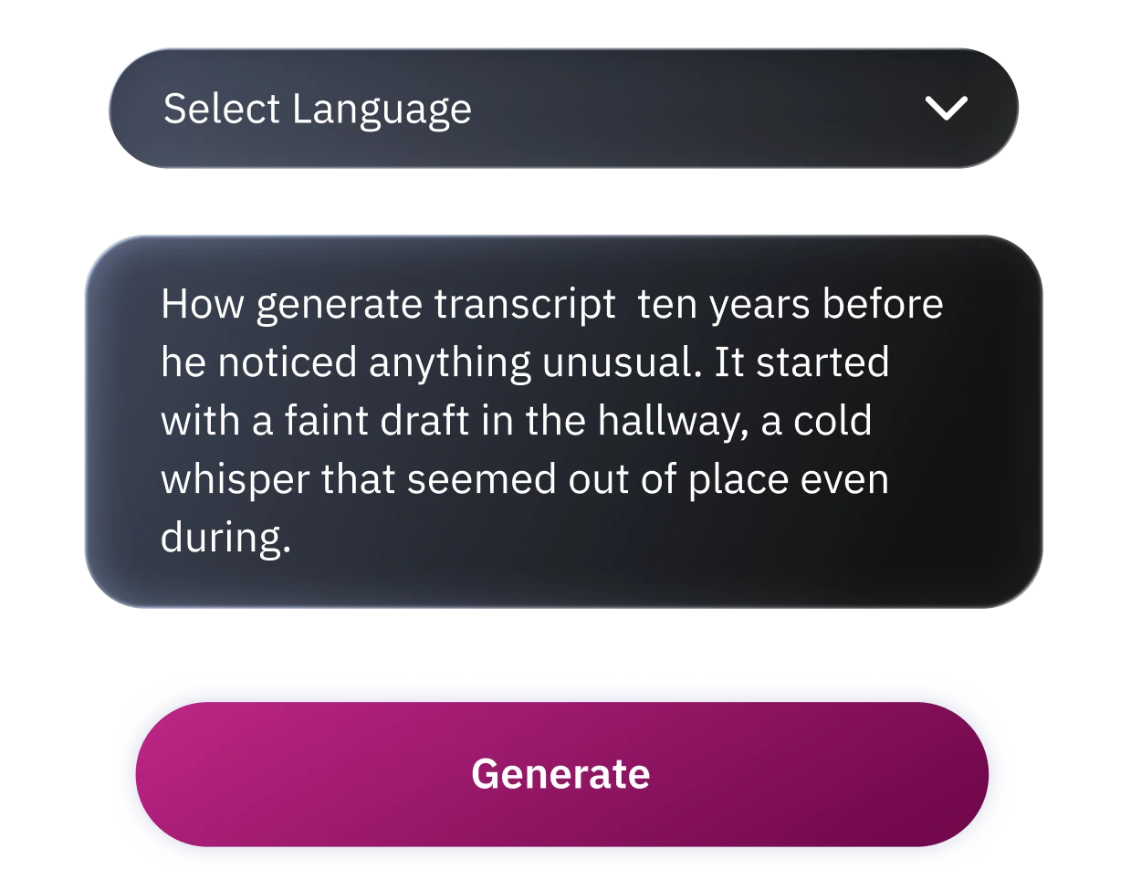 Custom generation settings